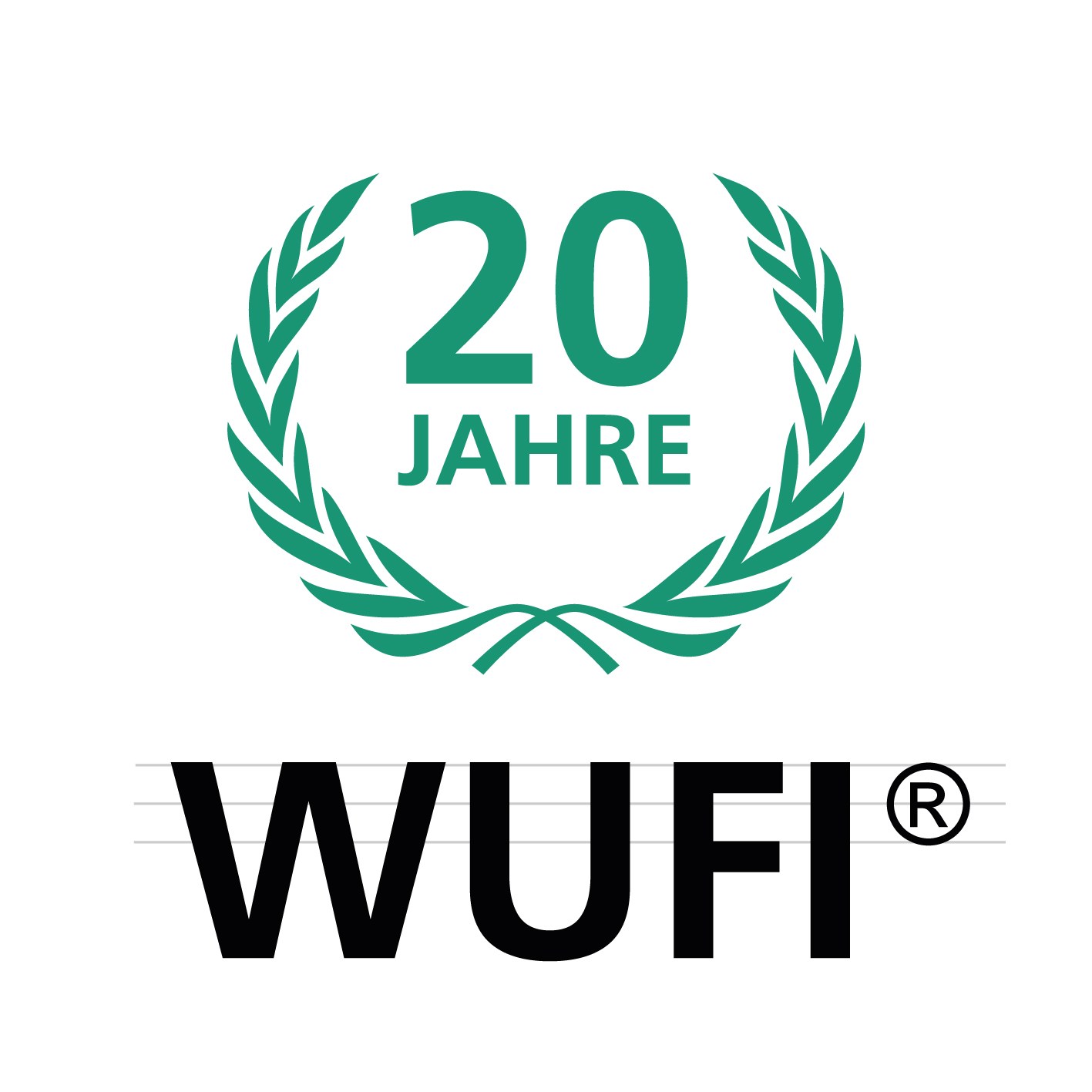 Logo zum 20-jährigen Jubiläum der WUFI®-Programm Familie.