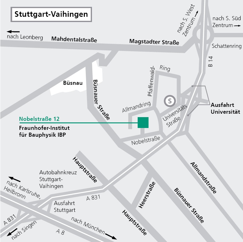 Anfahrt zum Institutsgelände in Stuttgart