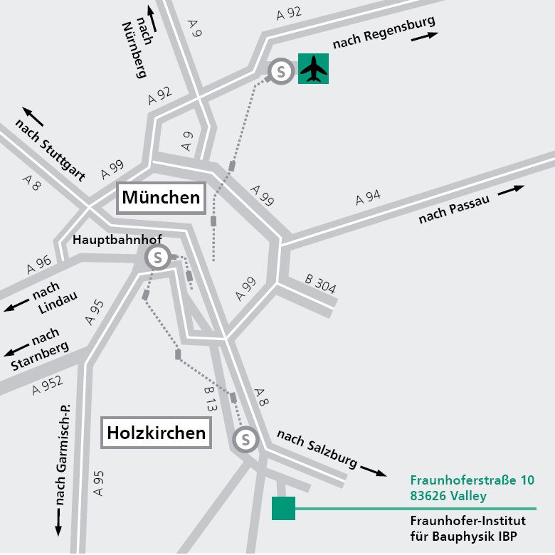 Anfahrt zum Institutsgelände in Holzkirchen
