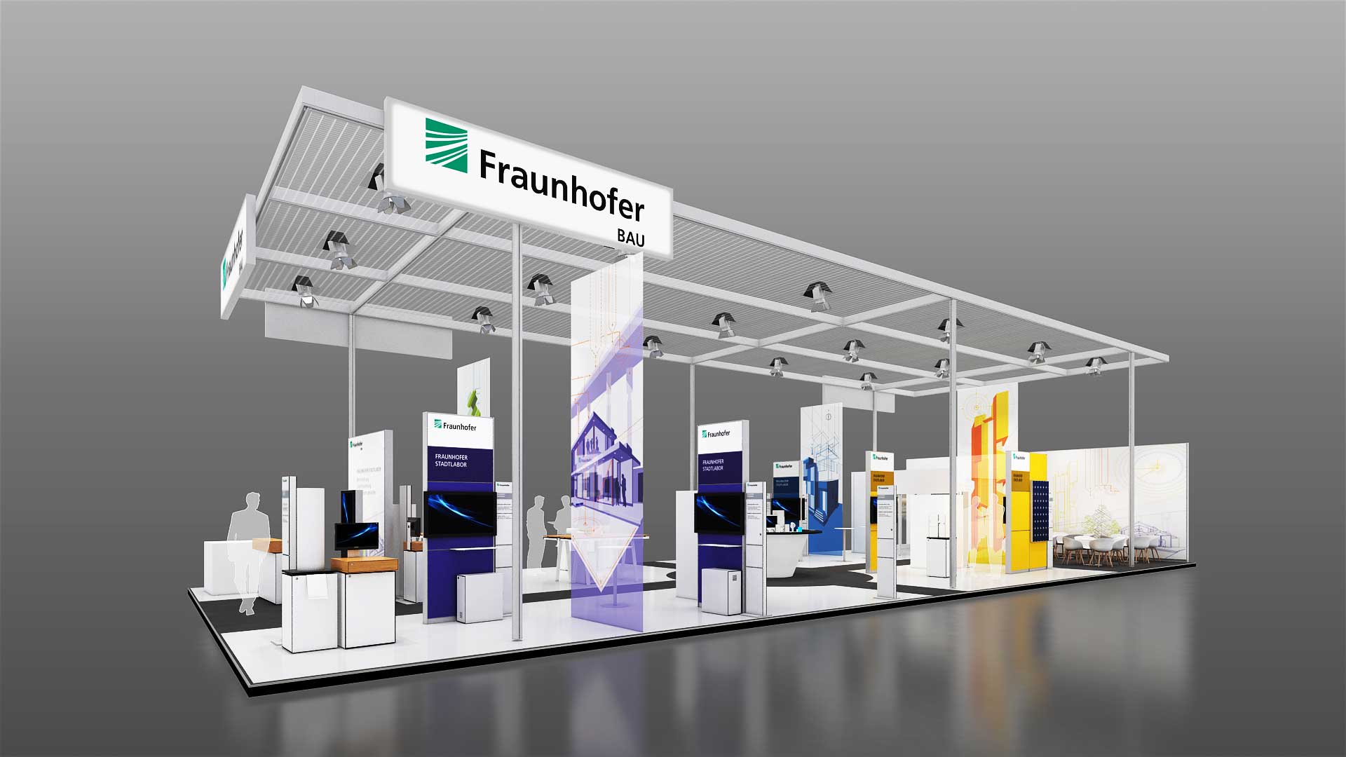 Modell des Fraunhofer Messestands auf der BAu 2017.