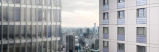 Rendering eines Gebäude-panoramas.