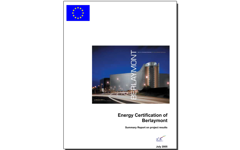 Titelseite Abschlussberichts »Energy Certification of Berlaymont: Summary Report on Project Results«