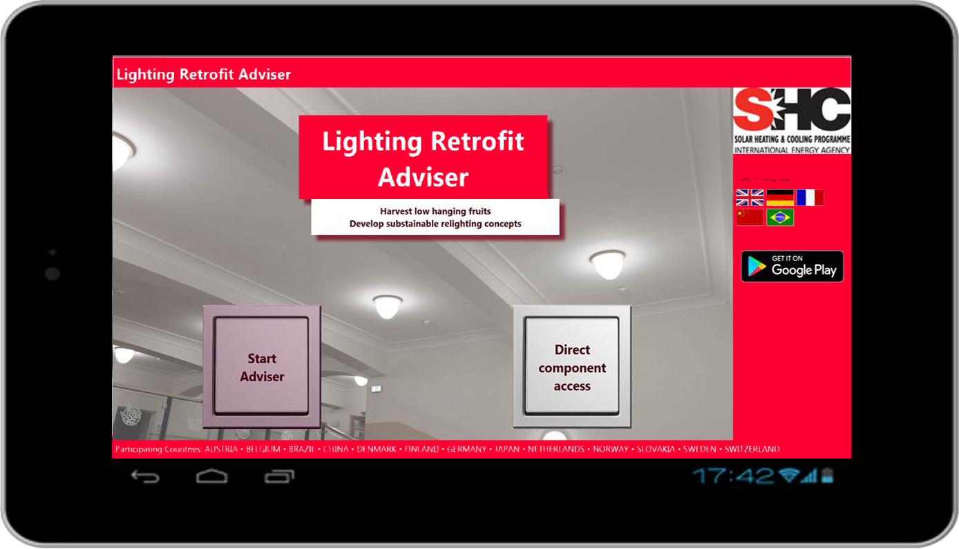 Lighting Retrofit Adivser, Tool-Startbild