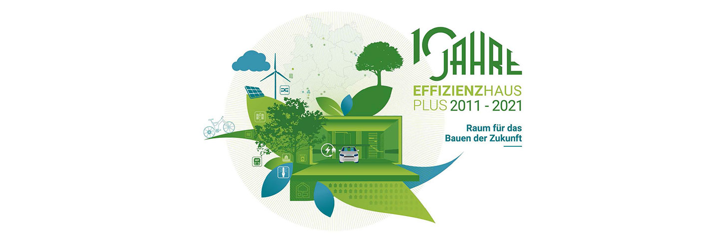 Logo 10. Jahresfeier der Initiative Effizienzhaus Plus