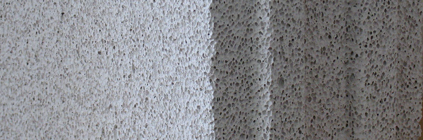 Close up of aerated concrete