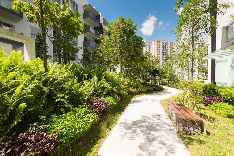 Courtyard as a greened and tranquil recreation area.