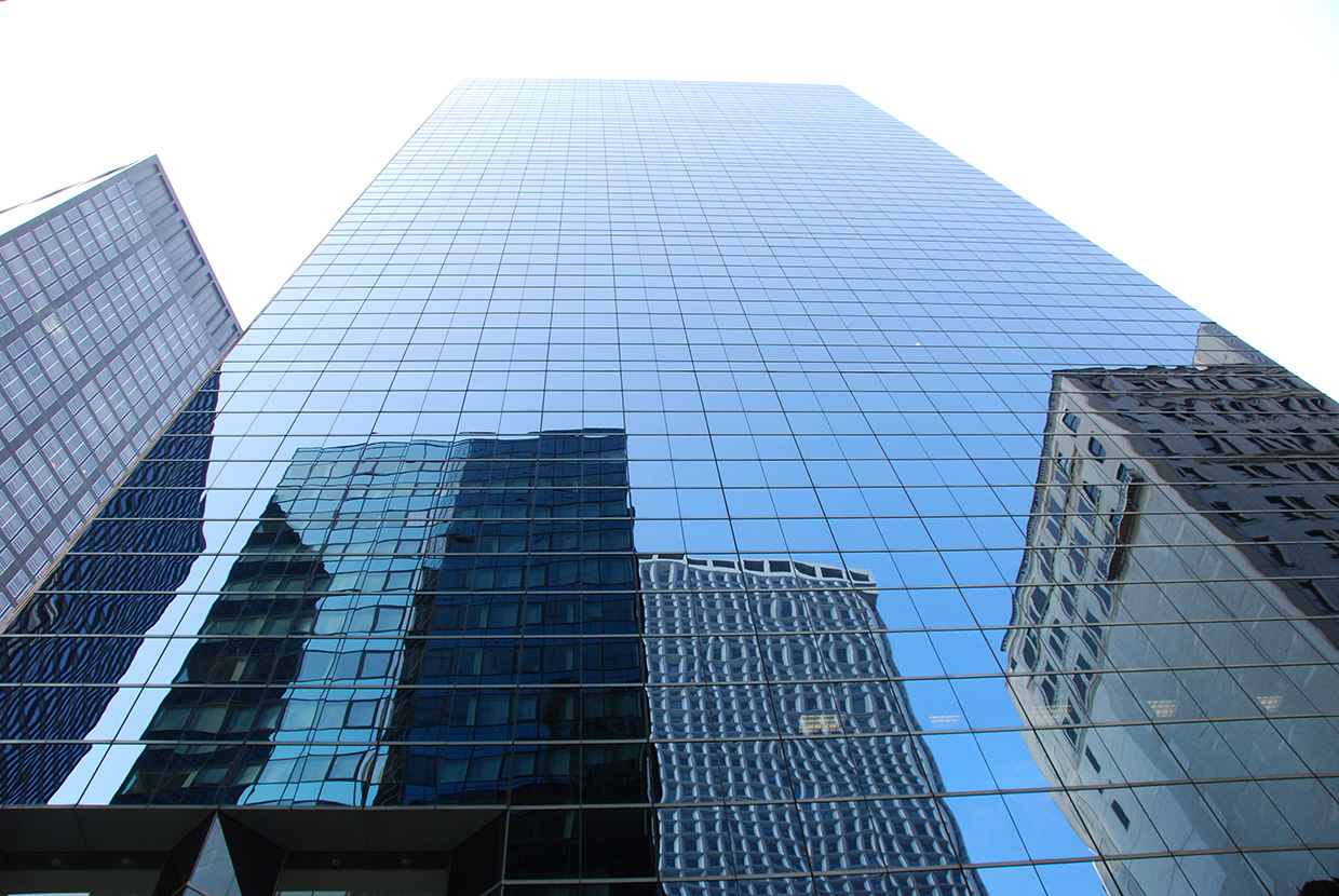 Building facade made of glass