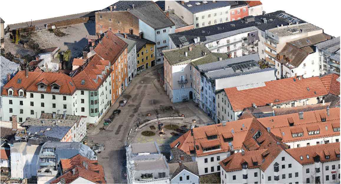 Representation of the 3D model of the urban district after data optimization