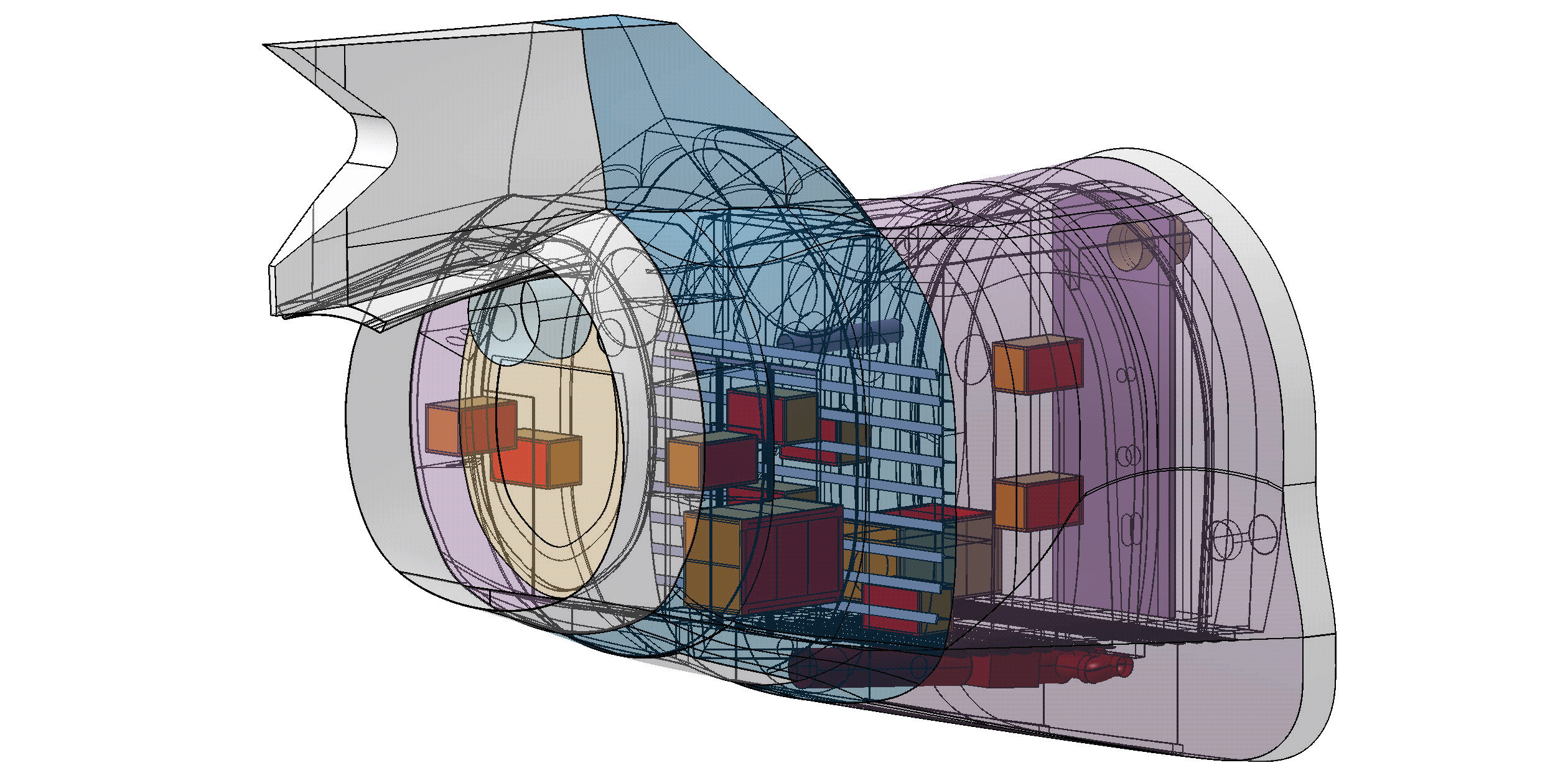 Graphic visualization business jet avionics bay