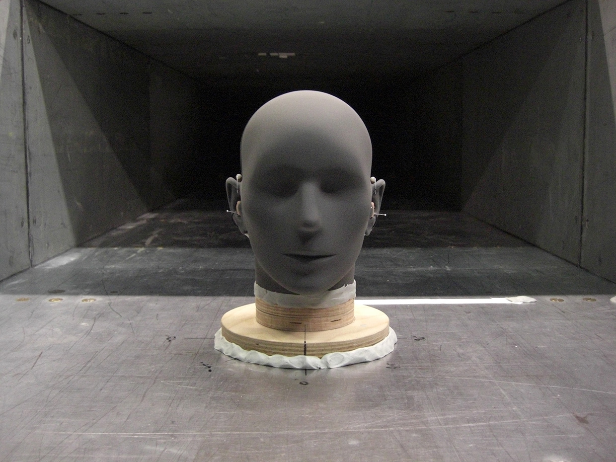Artificial Head in wind tunnel