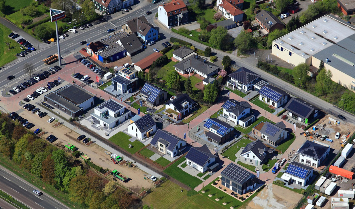 Aerial view of the experimental estate "Living Lab"