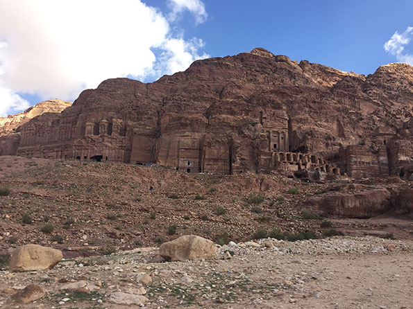 View of the royal tombs in Petra