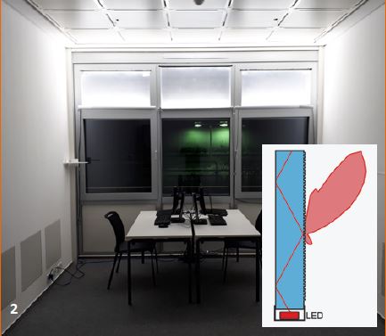 Fraunhofer IBP test lab with artificial light from the  façade